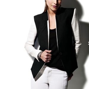 Helmut Lang black and white intermix blazer
